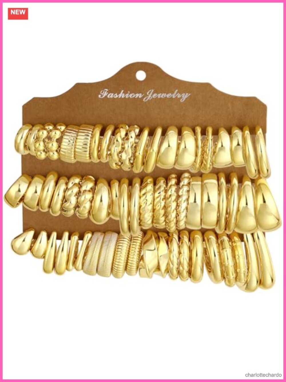 30 Pairs Chunky Gold Hoop Earrings for Women, Multipack Jewelry Set Gift